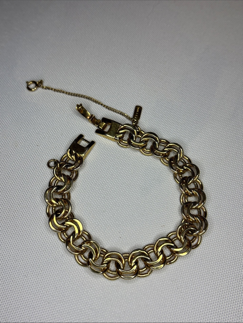MONET vintage gold plated, safety chain link bracelet